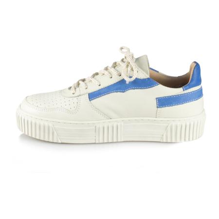 Imagem de Tênis Casual Feminino Sandro Moscoloni Couro Mariah Off White/Azul