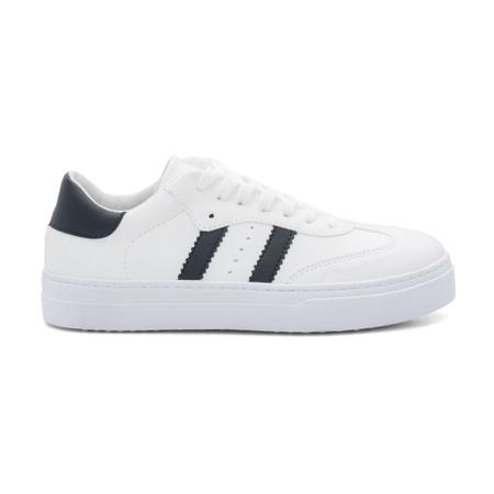 Imagem de Tênis Casual Feminino Sapatênis Básico Clássico Leve Macio Flat Modelo Branco e Preto