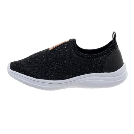 Tênis Casual Infantil Feminino Slip On Fashion Fz 1100-06 Preto Imagem de Tênis Casual Infantil Feminino Slip On Fashion Fz 1100-06 Preto