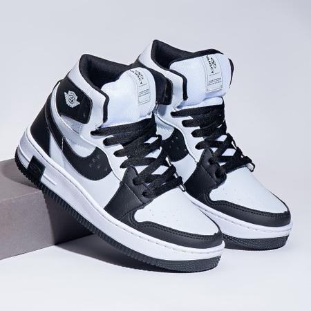 T nis Casual Masculino Cano M dio Branco Preto Black Free