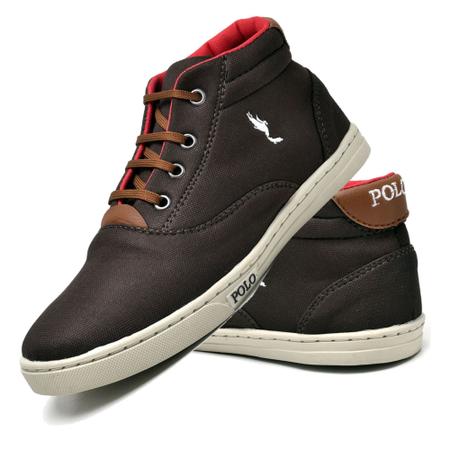T nis Casual Masculino Menino Garoto Cano Alto Botinha Polo Blu
