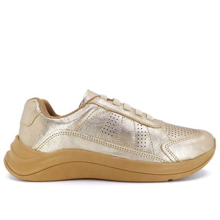 Tenis sales metalizado dourado