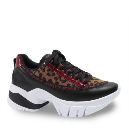 Tênis chunky sneaker onça detalhe vermelho 2025