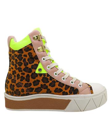 Imagem de Tênis Casual Urban Boot Animal Print E Verde Neon Feminino - Legut