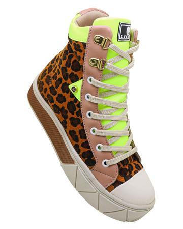 Imagem de Tênis Casual Urban Boot Animal Print E Verde Neon Feminino - Legut