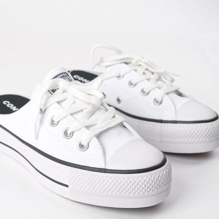 Tênis Converse All Star Branco Couro Sintetico Feminino e