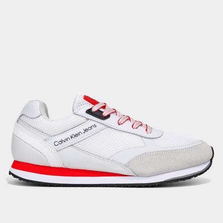 Tênis couro calvin klein relevo best sale logo masculino