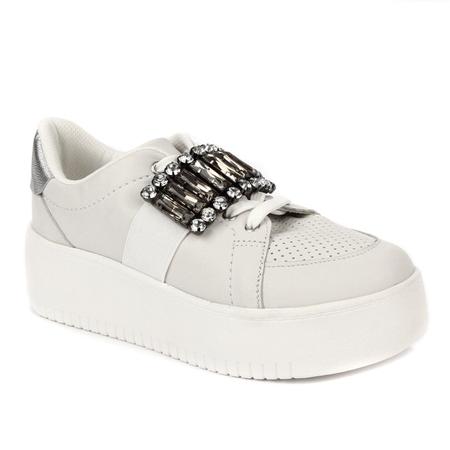 Tênis couro jorge bischoff pedraria best sale branco