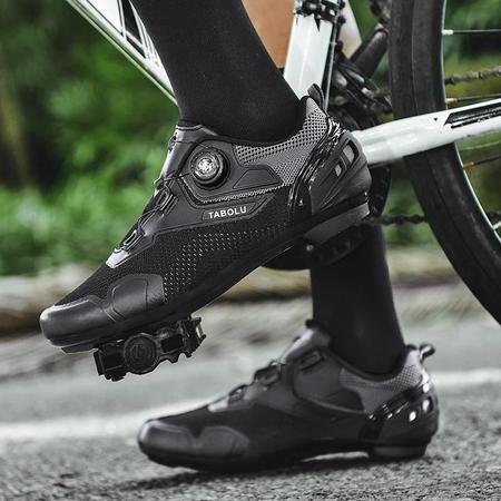 Imagem de Tênis de Ciclismo de Malha Unissex SPD - Sapatos MTB com Trava Automática