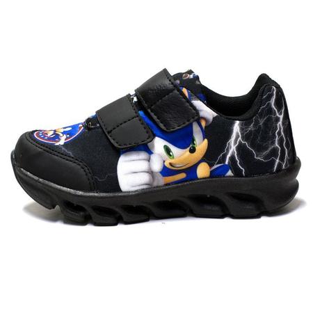 Imagem de Tenis De Led Masculino Sonic Calce Facil Meninos Infantil Estilo Original