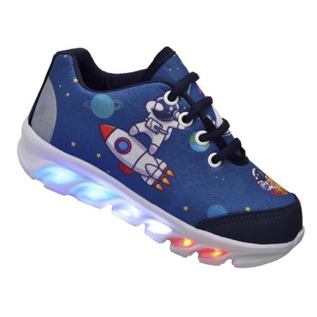 Tênis de Led Ortokids Infantil Menino Astronauta Imagem de Tênis de Led Ortokids Infantil Menino Astronauta