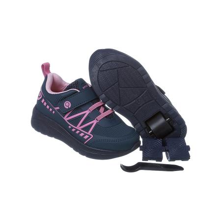 T nis de Rodinha Infantil Feminino Ortop Azul Marinho e Rosa