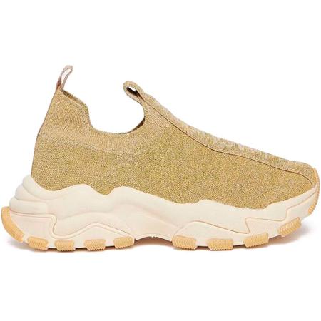 Tênis Easy Lança Perfume Knit Shine OU24 Dourado Feminino Imagem de Tênis Easy Lança Perfume Knit Shine OU24 Dourado Feminino