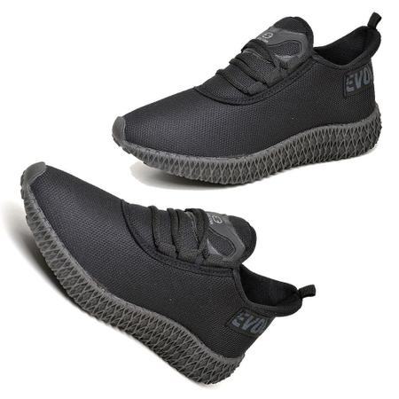 Imagem de Tênis Esporte Casual Sola 3D Confortavel  Black