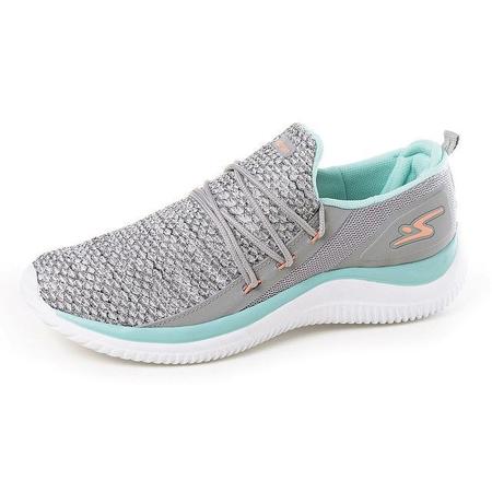 Tênis Esportivo Feminino Adrun Fit 8410F Cinza Imagem de Tênis Esportivo Feminino Adrun Fit 8410F Cinza