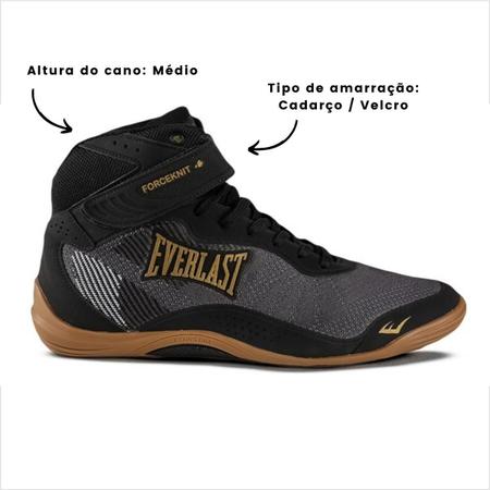 Imagem de Tênis Everlast Forceknit  4 Botinha Treino Luta Academia Preto Dourado