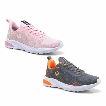 T nis Feminino Academia Esportivo Amortecedor Gel Kit 2 Rosa Azul