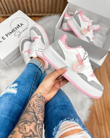 T nis Feminino Blogueira Plataforma Chunky Sal e Pimenta T nis