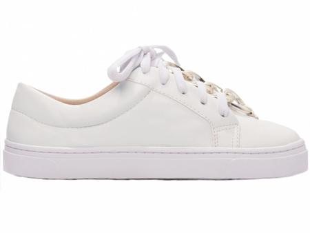 Imagem de Tênis Feminino Branco Detalhe Dourado Torricella AVS 5000-61A