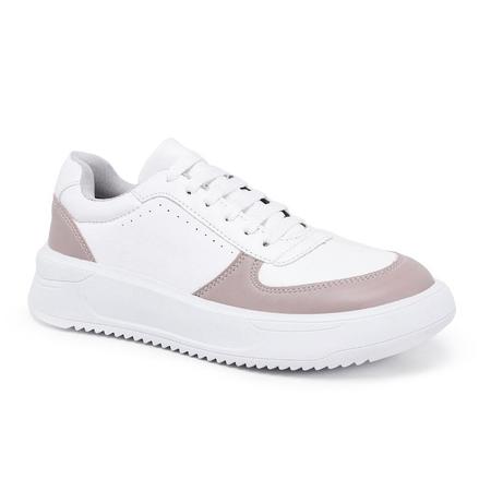 Imagem de Tênis Feminino Branco Retrô Casual Sneaker Clássico Confortável