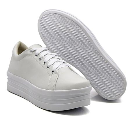 Imagem de Tênis Feminino Casual Dk Shoes Siena Flat Form Branco