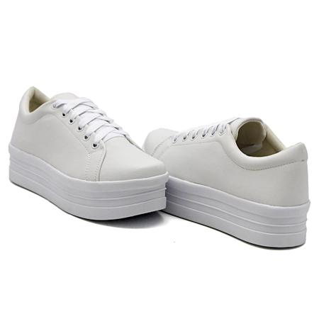 Imagem de Tênis Feminino Casual Dk Shoes Siena Flat Form Branco