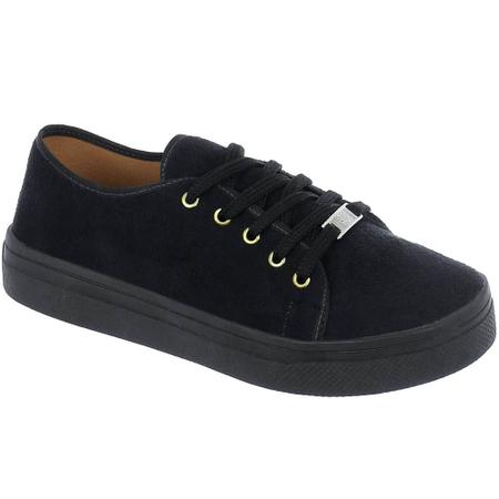 Imagem de Tenis Feminino Casual Flat Form Sapatenis Todo Preto Via Angel 25.01.