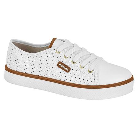 T nis Feminino Casual Flatform Moleca Branco Sola Alta T nis