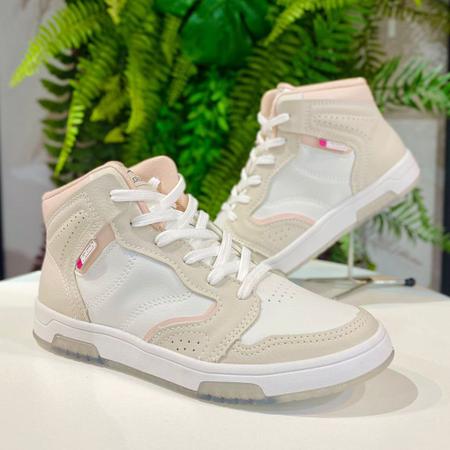 T nis Feminino Casual Kolosh Cano Alto Branco Nude C3442 T nis