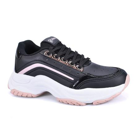 Imagem de Tenis Feminino Chunky Preto Rose Godiva Reforcado Dia a Dia