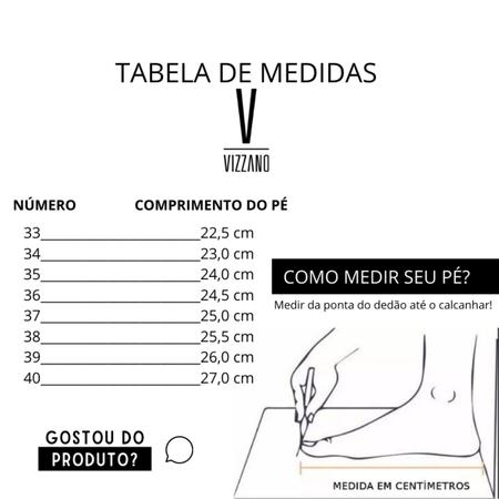 Vizzano tabela hotsell de medidas