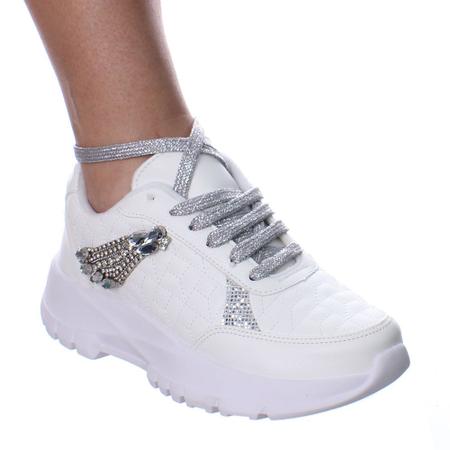 Tenis com cheap pedraria branco