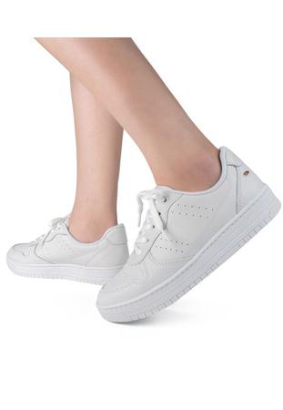 Imagem de Tênis Feminino Dakota Couro Conforto Flatform G9371 Branco