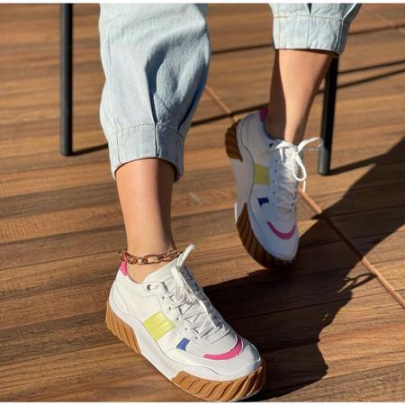 Tênis Feminino Design Shoes Branco Colorido Juliette - Calçados Femininos -  Magazine Luiza