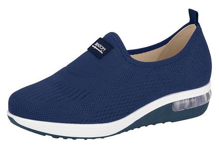 Tenis Plataforma Slip On Feminino Super Confortavel Parishoes Azul