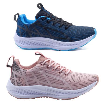 Tênis Feminino Para Academia Caminhada Leve - Kit 2 Pares - Dix Imagem de Tênis Feminino Para Academia Caminhada Leve - Kit 2 Pares