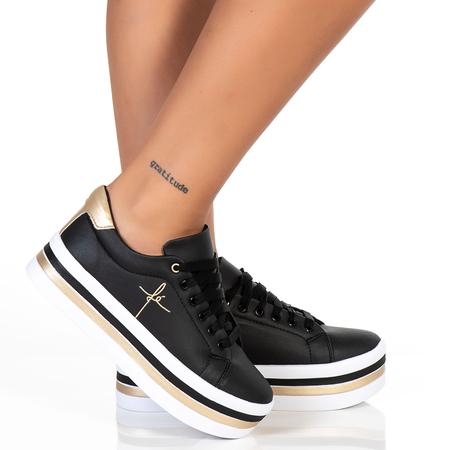Tenis preto feminino de salto sale