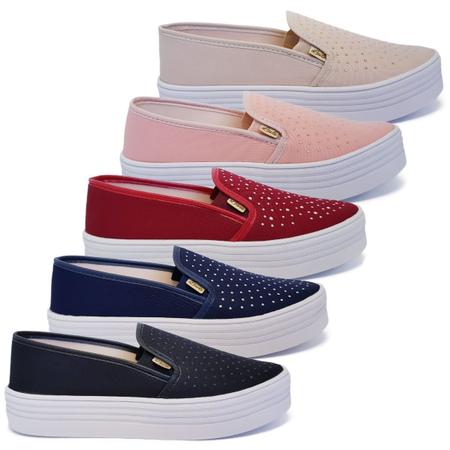 Imagem de Tênis Feminino Slip On Plataforma Sapatilha Sola Alta K107