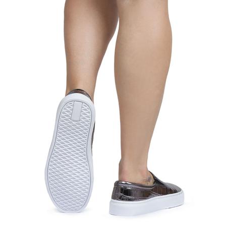 Imagem de Tenis Feminino Slip On Prata Leve Tradicional E Confortável