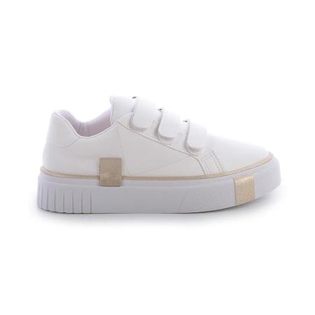 Imagem de Tênis Flatform Dalila Branco e Dourado