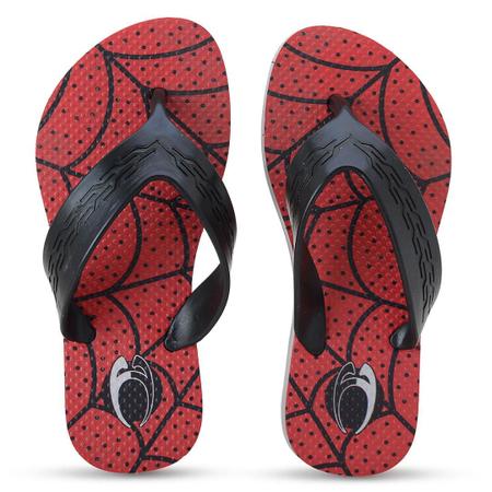 Imagem de Tênis Infantil Aranha Vermelho Preto Led Luzes Coloridas Calce Fácil e Chinelo Aranha Vermelho