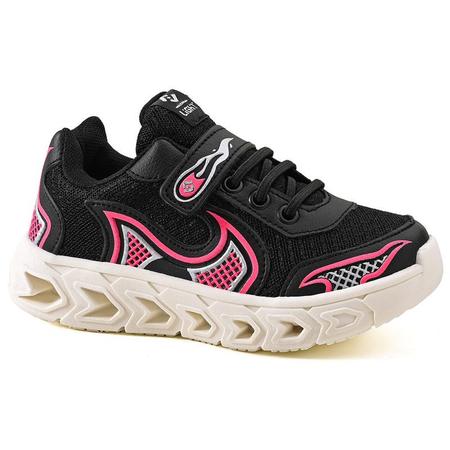 Imagem de Tenis Infantil De Led Casual Jogger Meninas Escolar Basico + Chinelo