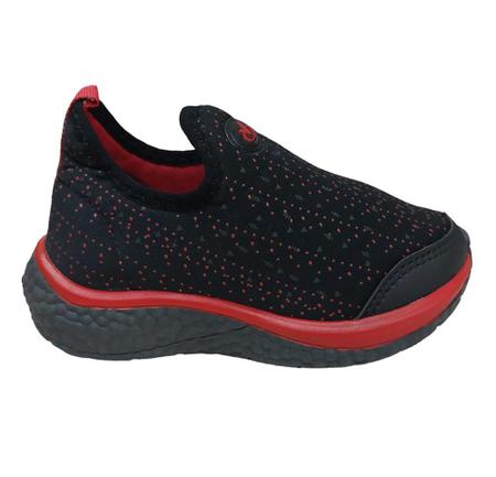 Tenis Infantil de Menino Via Vip Calce Facil Escolar Preto e vermelho Imagem de Tenis Infantil de Menino Via Vip Calce Facil Escolar Preto e vermelho
