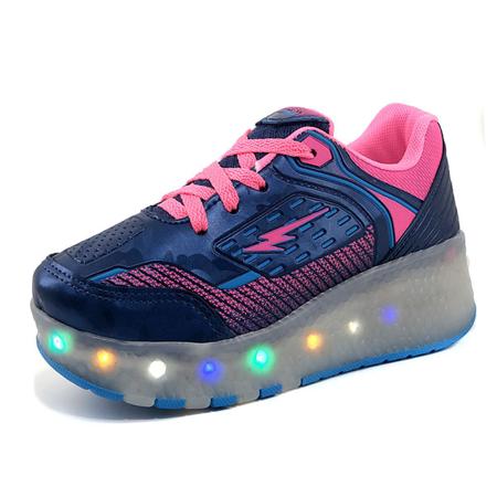 T nis Infantil Feminino de Led Com Duas Rodinhas AS145 MINI P