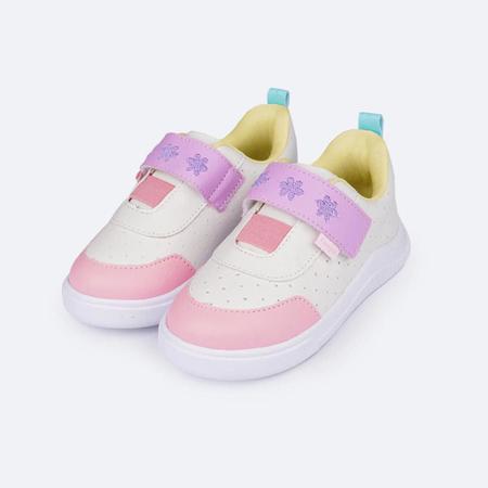 Tênis Infantil Feminino Pampili Pom Pom com Bordado de Flor Colorido 699006 Imagem de Tênis Infantil Feminino Pampili Pom Pom com Bordado de Flor Colorido 699006