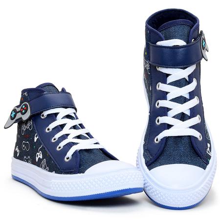 Tenis azul hot sale cano alto