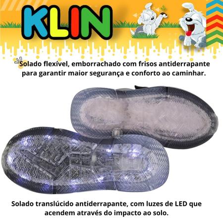 Tenis infantil masculino com led cheap klin