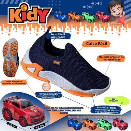 Imagem de Tênis Infantil Masculino Sem Cadarço Para Menino Calce Fácil Kidy Play 70642