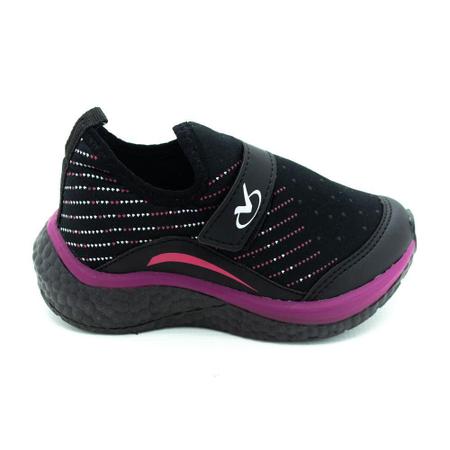 Tênis Infantil Menina Via Vip VVV9505 - Preto e Rosa Imagem de Tênis Infantil Menina Via Vip VVV9505 - Preto e Rosa