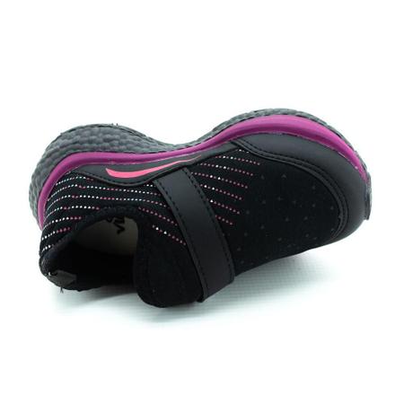 Tênis Infantil Menina Via Vip VVV9505 - Preto e Rosa Imagem de Tênis Infantil Menina Via Vip VVV9505 - Preto e Rosa